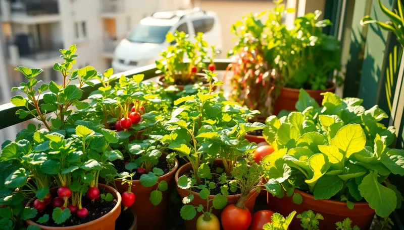 Petit potager sur balcon : semis express pour légumes en 21 jours